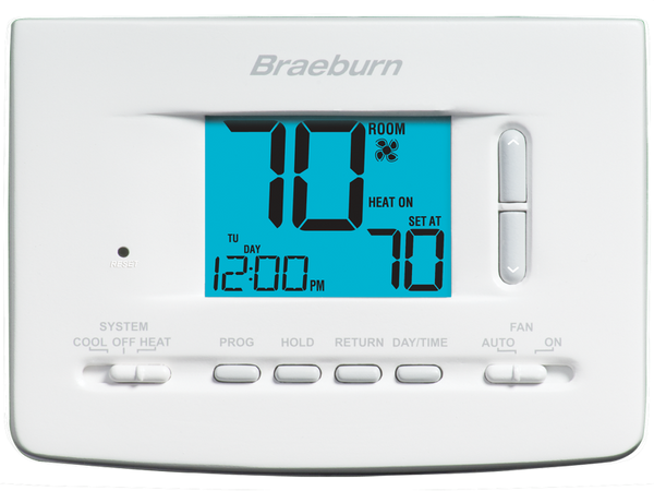 Braeburn 2020 Economy Universal Programmable Thermostat 7 Day 5-2 Day or Non-Programmable 1 Heat / 1 Cool