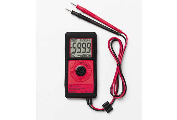 The Amprobe PM55A is the ultimate pocket-sized multimeter. Only 3/8? thick and less than 3 oz in weight with full functionality offering AC and DC voltage measurement to 600 V, AC and DC current to 2000 ?A, resistance to 6 Megohm, capacitance to 2000 ?F, frequency to 30 kHz, diode test and continuity with beeper. It also offers VolTect, a built-in, non-contact voltage detection feature for AC voltages.