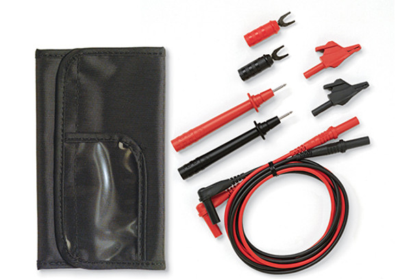 The Amprobe DL243D Essential Test Lead Kit includes 48? long silicone lead wires, probe clips, spaced lugs and a fold out carrying case. The Amprobe DL243D Essential Test Lead Kit includes 48? long silicone lead wires, probe clips, spaced lugs and a fold out carrying case.