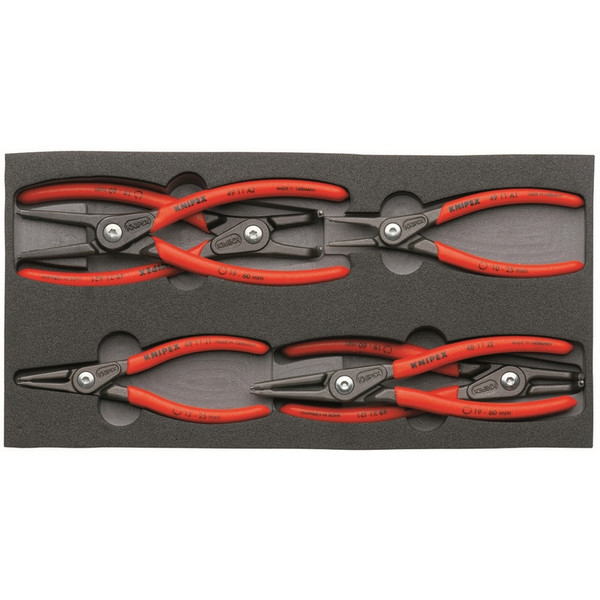 Knipex 00 20 01 V02 6 Pc Circlip Snap-Ring Pliers Set In Foam Tray