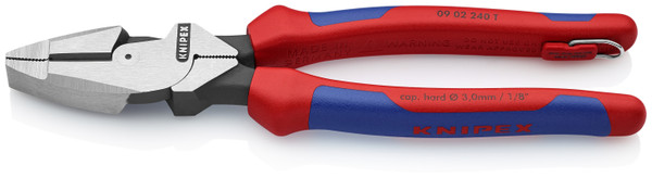 Knipex 09 02 240 T BKA 9 1/2'' High Leverage Lineman's Pliers New England Head-Comfort Grip-Tethered Attachment