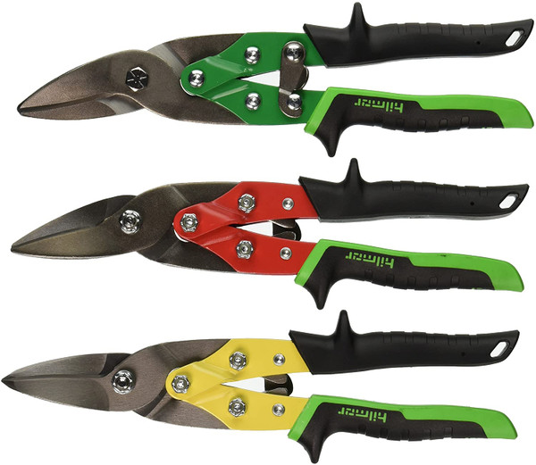 Hilmor 1891172 SNIPASLR Aviation Snips  Left, Right and Straight Cut  Set