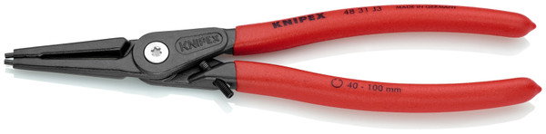 Knipex 48 31 J3 9'' Precision Circlip Pliers with Limiter-Internal Straight-With Adjustable Opening