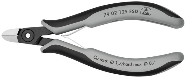 Knipex 79 02 125 ESD 5'' Precision Electronics Diagonal Cutters-ESD-Comfort Grip