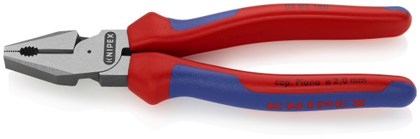 Knipex 02 02 180 7 1/4'' High Leverage Combination Pliers-Comfort Grip