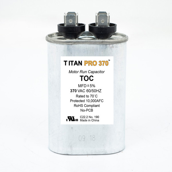 Packard TOC17.5 TITAN PRO Run Capacitor 17.5 MFD 370 Volt Oval Replaces Mars 12012