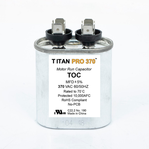 Packard TOC4 TITAN PRO Run Capacitor 4 MFD 370 Volt Oval Replaces Mars 12904