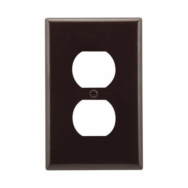 Eaton Wiring Devices 2032B-BOX Wallplate 1G Dup Recp Thermoset Mid BR