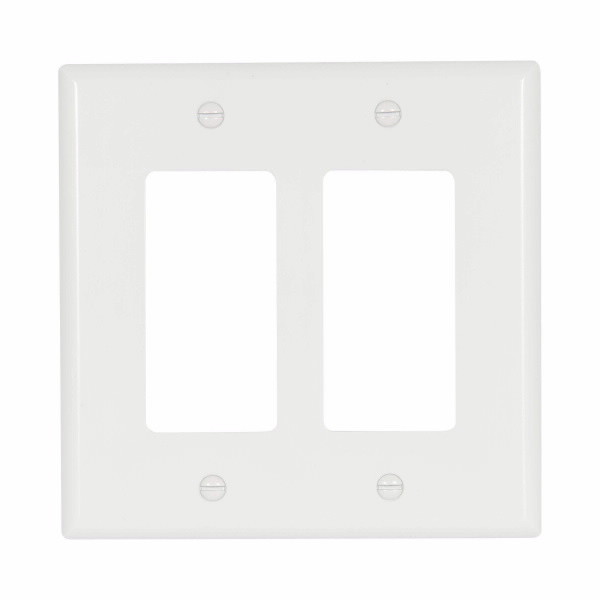 Eaton Wiring Devices 2052W-BOX Wallplate 2G Decorator Thermoset Mid WH