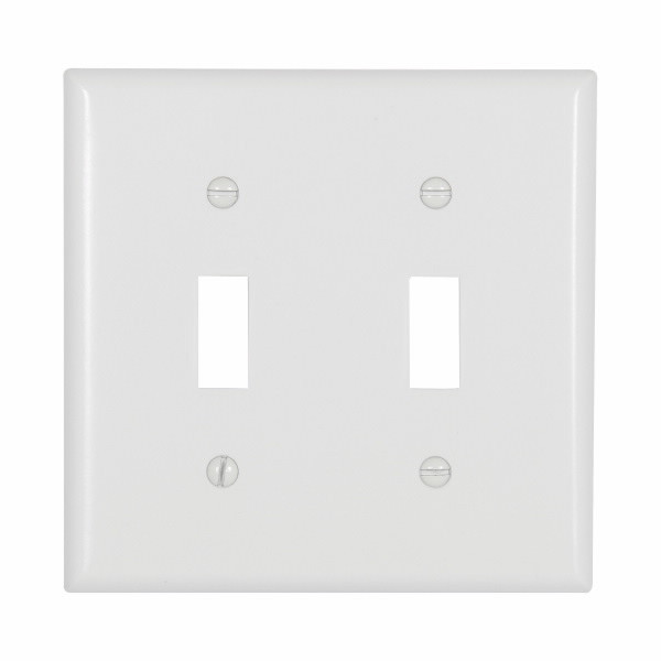 Eaton Wiring Devices 2139W Wallplate 2G Toggle Thermoset Std WH