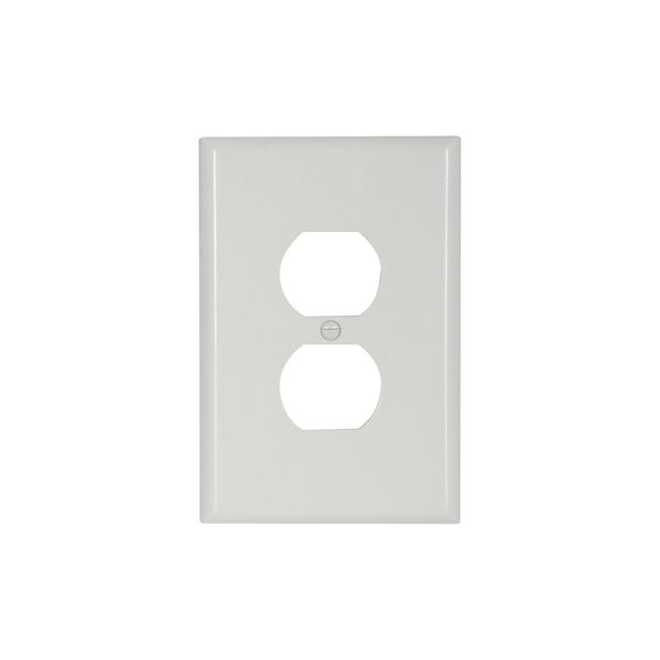 Eaton Wiring Devices 2142W-BOX Wallplate 1G Dup Recp Thermoset Ovr WH