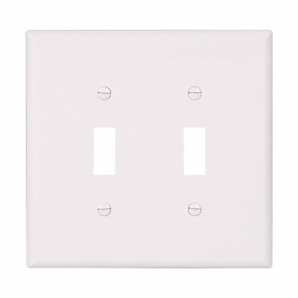 Eaton Wiring Devices 2149W-SP-L Wallplate 2G Tog Thermoset Ovr WH