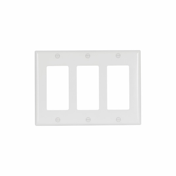 Eaton Wiring Devices 2163W-BOX Wallplate 3G Decorator Thermoset Std WH