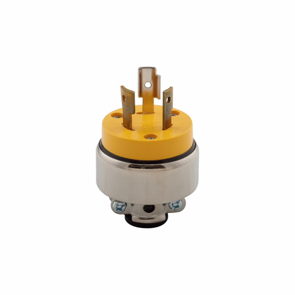 Eaton Wiring Devices 2365-BOX Plug 20A 125/250V 3P3W Lkg Vinyl/Armd YL