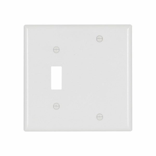 Eaton Wiring Devices 4171W-BOX Wallplate 2G Tog/Blnk Thrmst Std Deep WH
