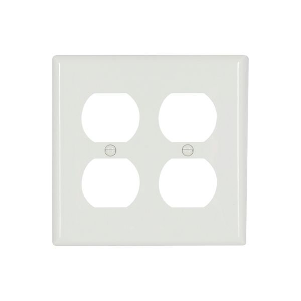 Eaton Wiring Devices 5150W-BOX Wallplate 2G Duplex Recp Nylon Std WH