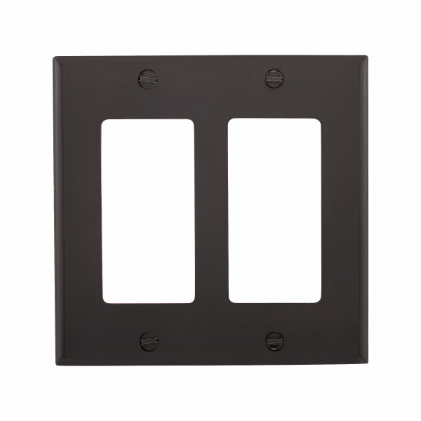 Eaton Wiring Devices 5152BK Wallplate 2G Decorator Nylon Std BK