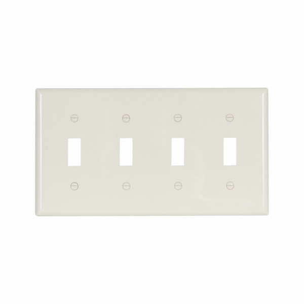 Eaton Wiring Devices 5154LA Wallplate 4G Toggle Nylon Std LA