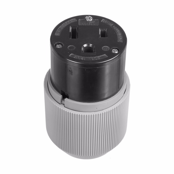 Eaton Wiring Devices 6711N Conn 50A 125V 2P3W AutoGrip Str GY