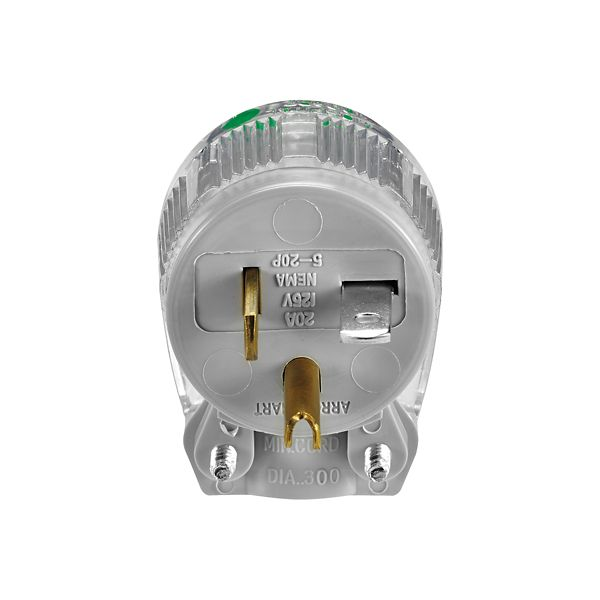 Eaton Wiring Devices 6765HGC Plug Angle HG 20A 125V 2P3W Str CL