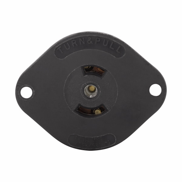 Eaton Wiring Devices 7487N Flngd Out Midg15A125/250V3P3W H/L Nyl BK