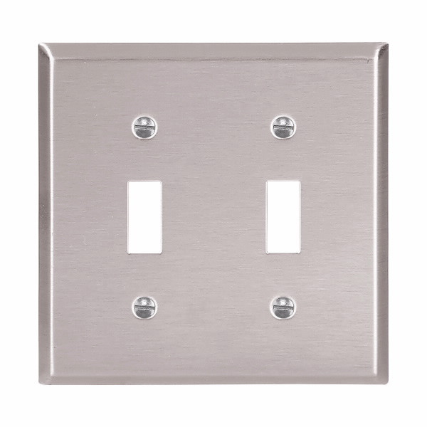 Eaton Wiring Devices 93072-BOX1 Wallplate 2G Toggle Std SS