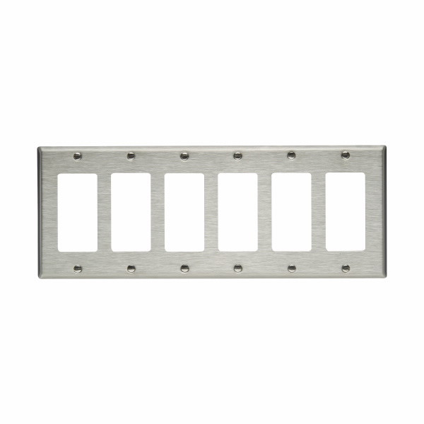 Eaton Wiring Devices 93406-BOX Wallplate 6G Decorator Std SS