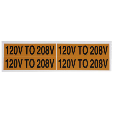 NSI VM-B-35 Voltage Marker Label, Medium, 120V To 208V (4 Per Card), 4. ...