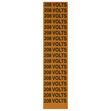 NSI VM-C-4 Voltage Marker Label, Small, 208 Volts (18 Per Card), 2.25 ...
