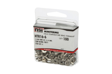 NSI HTR16-6 16-14 Awg High Temperature Ring Terminal, 100 Per Pack - KTOOL