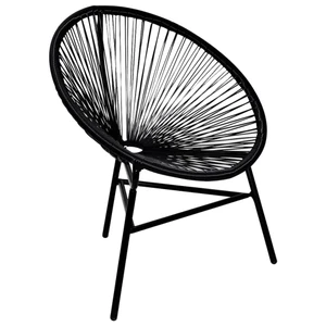 Patio Moon Chair Poly Rattan Black A949-41383