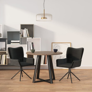  Swivel Dining Chairs 2 pcs Black Velvet A949-344815