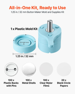  Button Maker Mold with Supplies 1.26 in / 32 mm Interchangeable Mold, for  Magnetic Fast-Change Bu E415-XZJYMHCYMHCY37ELG001V0