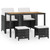  5 Piece Patio Dining Set Poly Rattan and Acacia Wood Black A949-42529