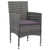  3 Piece Patio Dining Set Gray Poly Rattan and Glass A949-3058309