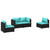  4 Piece Patio Lounge Set with Cushions Poly Rattan Black A949-3102169