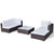 5 Piece Patio Lounge Set with Cushions Poly Rattan Brown A949-42099