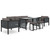 Sectional Corner Sofa with Right Armrest Poly Rattan Anthracite A949-310043