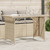 Patio Table with Glass Top Beige 43.3"x26.8"x27.6" Poly Rattan A949-366353
