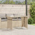 Patio Table with Glass Top Beige 43.3"x26.8"x27.6" Poly Rattan A949-366353