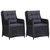 Patio Chairs 2 pcs with Cushions Poly Rattan Black A949-46548