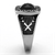 TK1356 - High polished (no plating) Stainless Steel Ring with Synthetic Synthetic Glass in Jet A874-TK1356