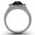 TK1356 - High polished (no plating) Stainless Steel Ring with Synthetic Synthetic Glass in Jet A874-TK1356