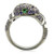 0W184 - Ruthenium Brass Ring with AAA Grade CZ  in Multi Color A874-0W184