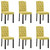  Dining Chairs 6 pcs Green Fabric A949-277266