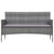  3-Seater Patio Sofa with Cushions Gray Poly Rattan A949-45898