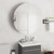  Bathroom Cabinet with Round Mirror&LED Gray 21.3"x21.3"x6.9 A949-345589