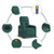  Massage Recliner Chair Dark Green Fabric A949-374212