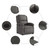  Recliner Chair Gray Real Leather A949-371792