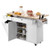  Kitchen Island Cart with Storage, 60in Wide Mobile Kitchen Cart with Wheels, Drop Leaf, 2 Drawers, E415-QFBYDKCFDBS2V66XA001V0